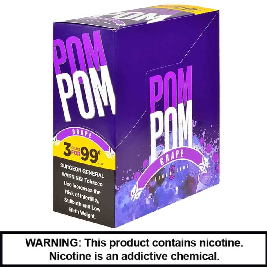 Pom Pom Rolled Cigars (3 For $0.99) | 3 Pack | 15 Count Display | Pom Pom Grape product image